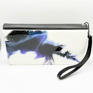 Chic Black and White Artistic Clutch